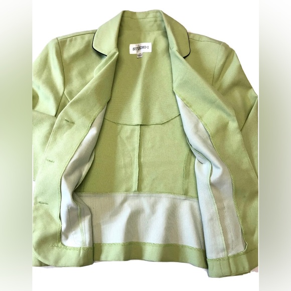 Studio 1 Women Spring Green Jacket Blazer Size 12 B2 - Picture 6 of 8